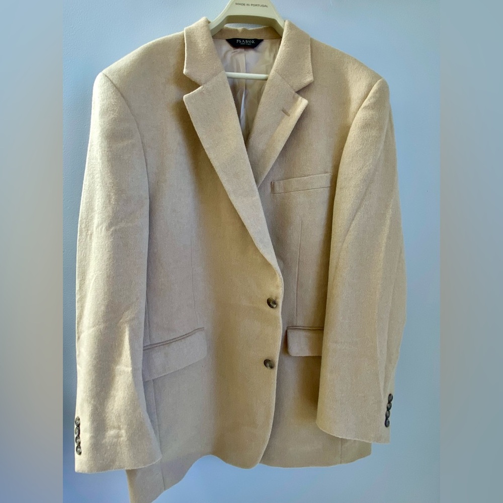 Jos A Bank Blazer 48L Tan 100% Camel Hair 4 Button Sport Coat